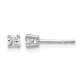 14k White Gold 1/5 carat Certified Lab Grown Diamond VS+ F+ Round Complete Four Prong Heavyweight Stud Earrings