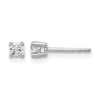 14k White Gold 1/5 carat Certified Lab Grown Diamond VS+ F+ Round Complete Four Prong Heavyweight Stud Earrings