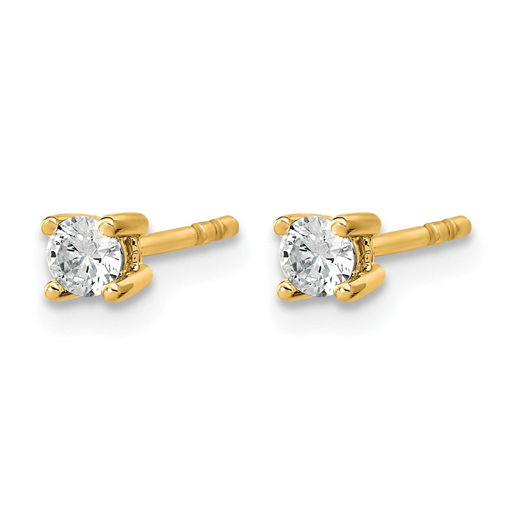 14k 1/5 carat Lab Grown Diamond VS+ F+ Round Complete Four Prong Heavyweight Stud Earrings