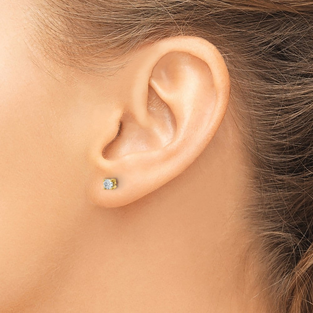14k 1/5 carat Certified Lab Grown Diamond VS/SI+ G+ Round Complete Four Prong Heavyweight Stud Earrings