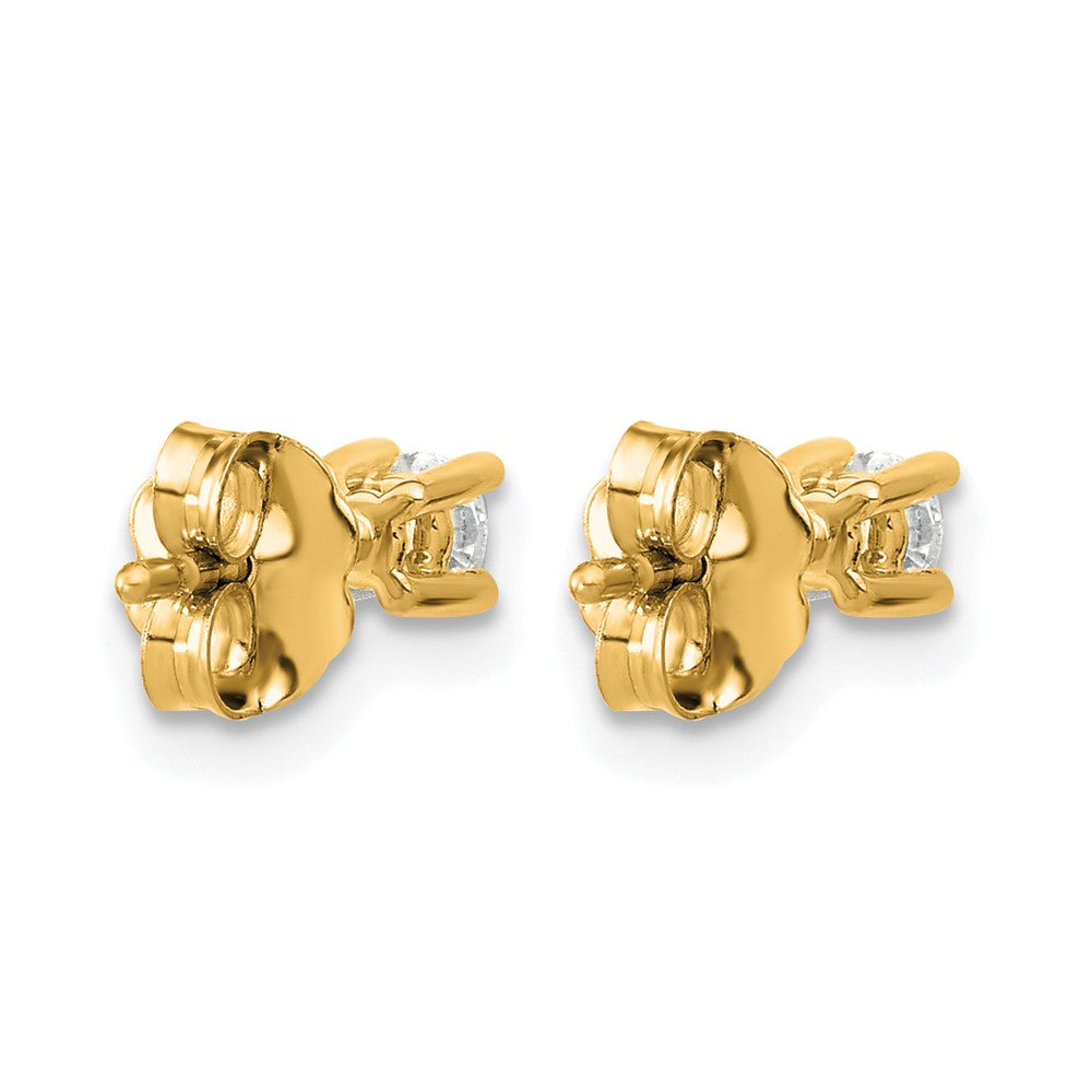 14k 1/5 carat Lab Grown Diamond VS+ F+ Round Complete Four Prong Heavyweight Stud Earrings