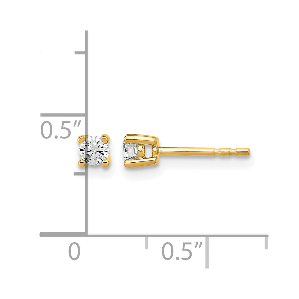 14k 1/5 carat Certified Lab Grown Diamond VS+ F+ Round Complete Four Prong Heavyweight Stud Earrings