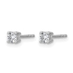 14k White Gold 1/4 carat Certified Lab Grown Diamond VS/SI+ G+ Round Complete Four Prong Heavyweight Stud Earrings