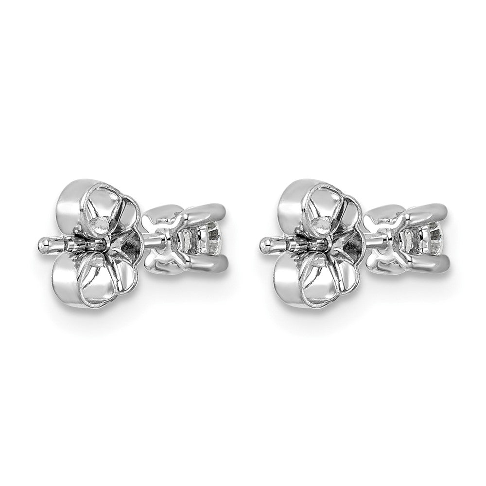 14k White Gold 1/4 carat Certified Lab Grown Diamond VS+ F+ Round Complete Four Prong Heavyweight Stud Earrings