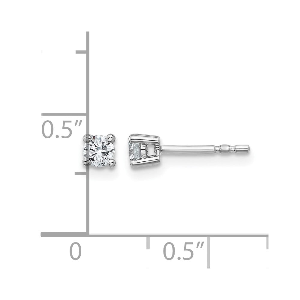 14k White Gold 1/4 carat Lab Grown Diamond VS/SI+ G+ Round Complete Four Prong Heavyweight Stud Earrings