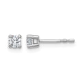 14k White Gold 1/4 carat Lab Grown Diamond VS/SI+ G+ Round Complete Four Prong Heavyweight Stud Earrings