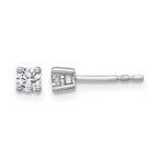 14k White Gold 1/4 carat Lab Grown Diamond VS/SI+ G+ Round Complete Four Prong Heavyweight Stud Earrings