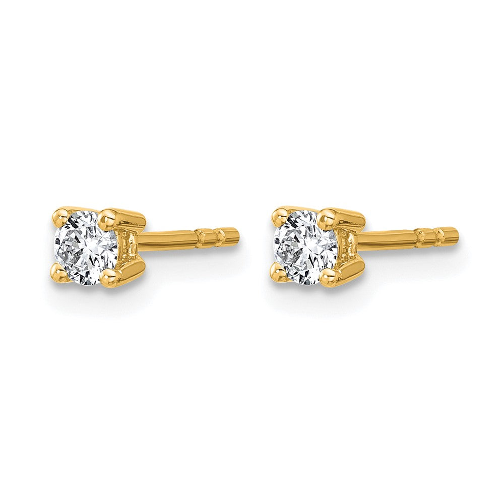 14k 1/4 carat Certified Lab Grown Diamond VS+ F+ Round Complete Four Prong Heavyweight Stud Earrings