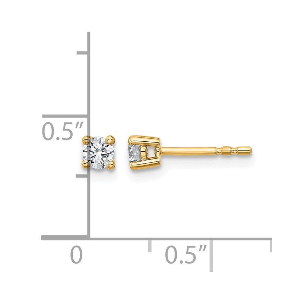 14k 1/4 carat Lab Grown Diamond VS+ F+ Round Complete Four Prong Heavyweight Stud Earrings
