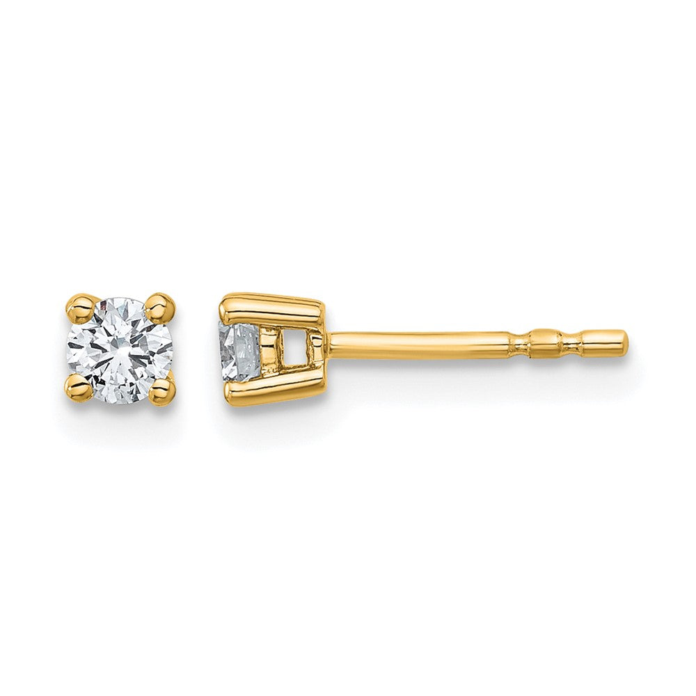14k 1/4 carat Lab Grown Diamond VS+ F+ Round Complete Four Prong Heavyweight Stud Earrings