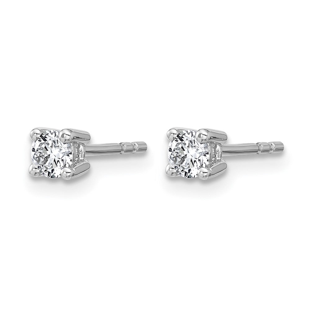 14k White Gold 1/3 carat Certified Lab Grown Diamond VS/SI+ G+ Round Complete Four Prong Heavyweight Stud Earrings
