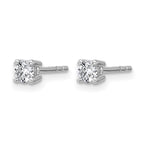 14k White Gold 1/3 carat Lab Grown Diamond VS/SI+ G+ Round Complete Four Prong Heavyweight Stud Earrings