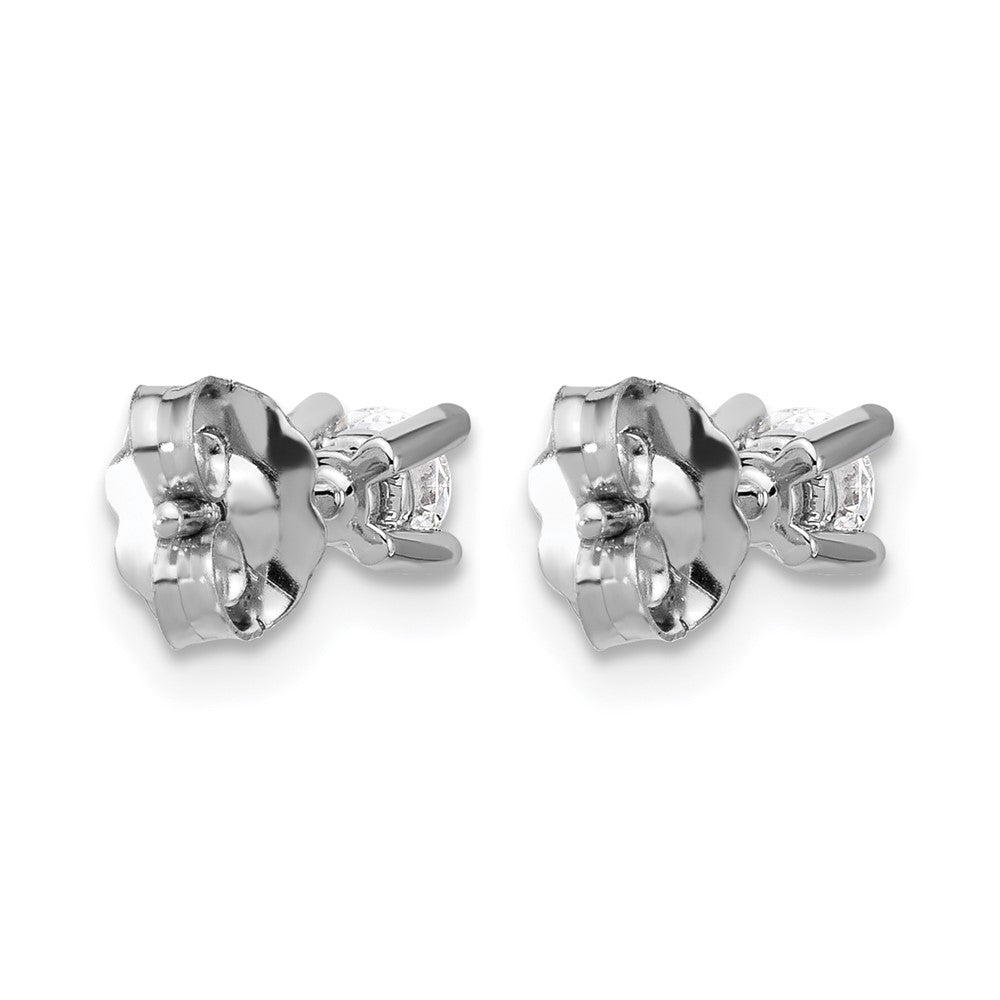 14k White Gold 1/3 carat Lab Grown Diamond VS+ F+ Round Complete Four Prong Heavyweight Stud Earrings