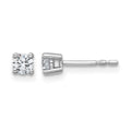 14k White Gold 1/3 carat Certified Lab Grown Diamond VS+ F+ Round Complete Four Prong Heavyweight Stud Earrings