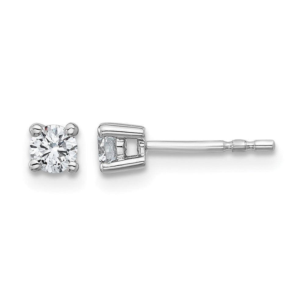 14k White Gold 1/3 carat Lab Grown Diamond VS/SI+ G+ Round Complete Four Prong Heavyweight Stud Earrings