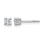 14k White Gold 1/3 carat Lab Grown Diamond VS+ F+ Round Complete Four Prong Heavyweight Stud Earrings