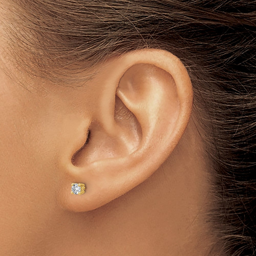 14k 1/3 carat Lab Grown Diamond VS/SI+ G+ Round Complete Four Prong Heavyweight Stud Earrings