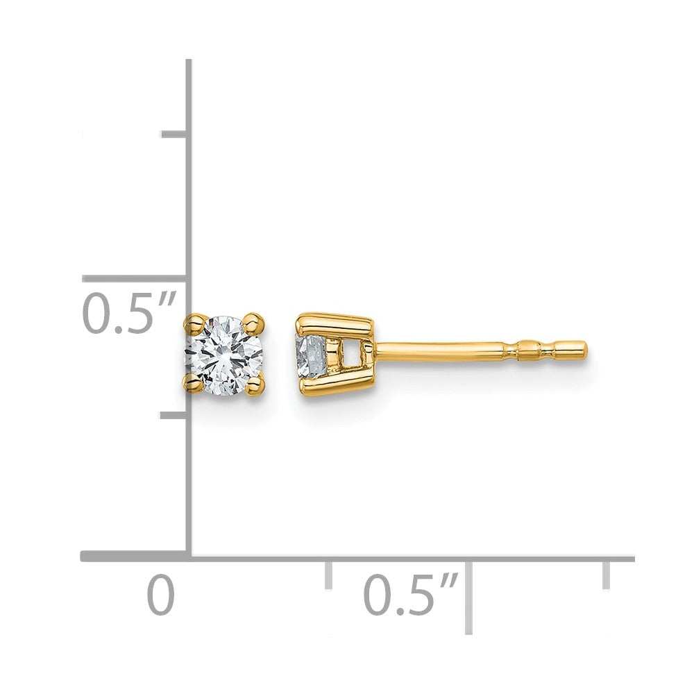 14k 1/3 carat Lab Grown Diamond VS+ F+ Round Complete Four Prong Heavyweight Stud Earrings
