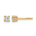 14k 1/3 carat Certified Lab Grown Diamond VS/SI+ G+ Round Complete Four Prong Heavyweight Stud Earrings
