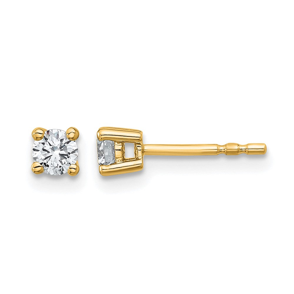 14k 1/3 carat Certified Lab Grown Diamond VS+ F+ Round Complete Four Prong Heavyweight Stud Earrings