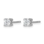 14k White Gold 1/2 carat Certified Lab Grown Diamond VS/SI+ G+ Round Complete Four Prong Heavyweight Stud Earrings