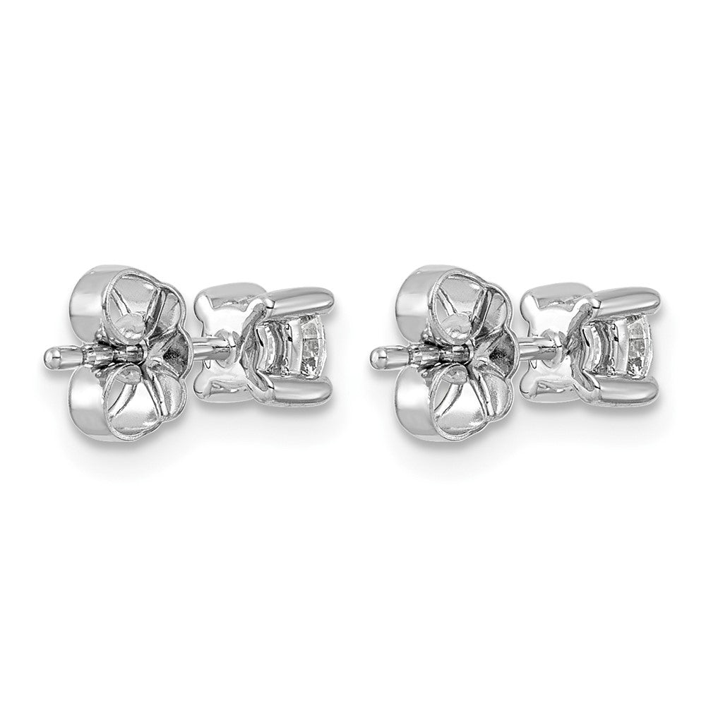 14k White Gold 1/2 carat Certified Lab Grown Diamond VS+ F+ Round Complete Four Prong Heavyweight Stud Earrings