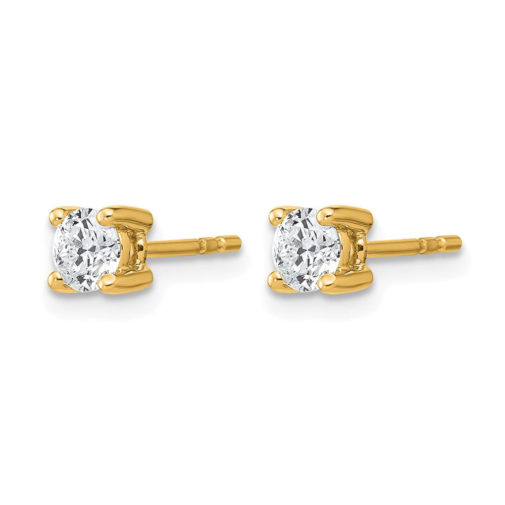 14k 1/2 carat Certified Lab Grown Diamond VS+ F+ Round Complete Four Prong Heavyweight Stud Earrings