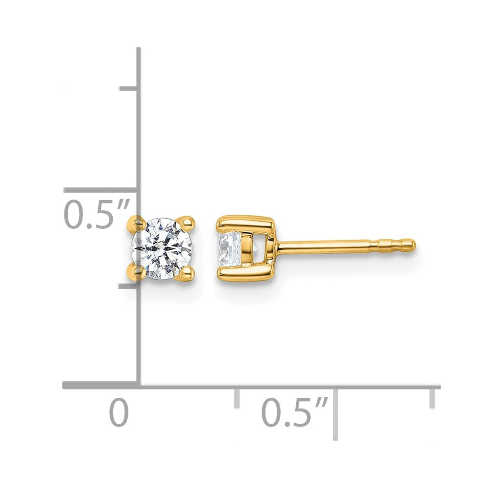 14k 1/2 carat Certified Lab Grown Diamond VS+ F+ Round Complete Four Prong Heavyweight Stud Earrings