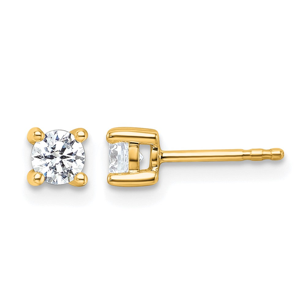 14k 1/2 carat Lab Grown Diamond VS+ F+ Round Complete Four Prong Heavyweight Stud Earrings