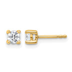 14k 1/2 carat Certified Lab Grown Diamond VS/SI+ G+ Round Complete Four Prong Heavyweight Stud Earrings