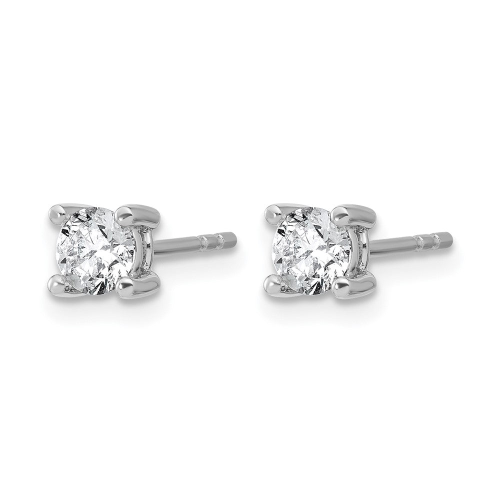 14k White Gold 5/8 carat Certified Lab Grown Diamond VS/SI+ G+ Round Complete Four Prong Heavyweight Stud Earrings