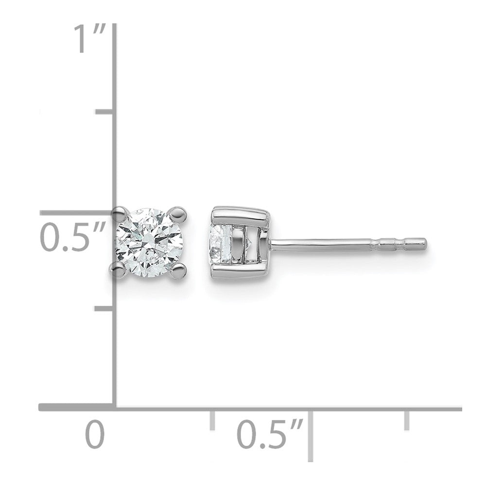 14k White Gold 5/8 carat Lab Grown Diamond VS+ F+ Round Complete Four Prong Heavyweight Stud Earrings