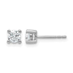 14k White Gold 5/8 carat Certified Lab Grown Diamond VS/SI+ G+ Round Complete Four Prong Heavyweight Stud Earrings