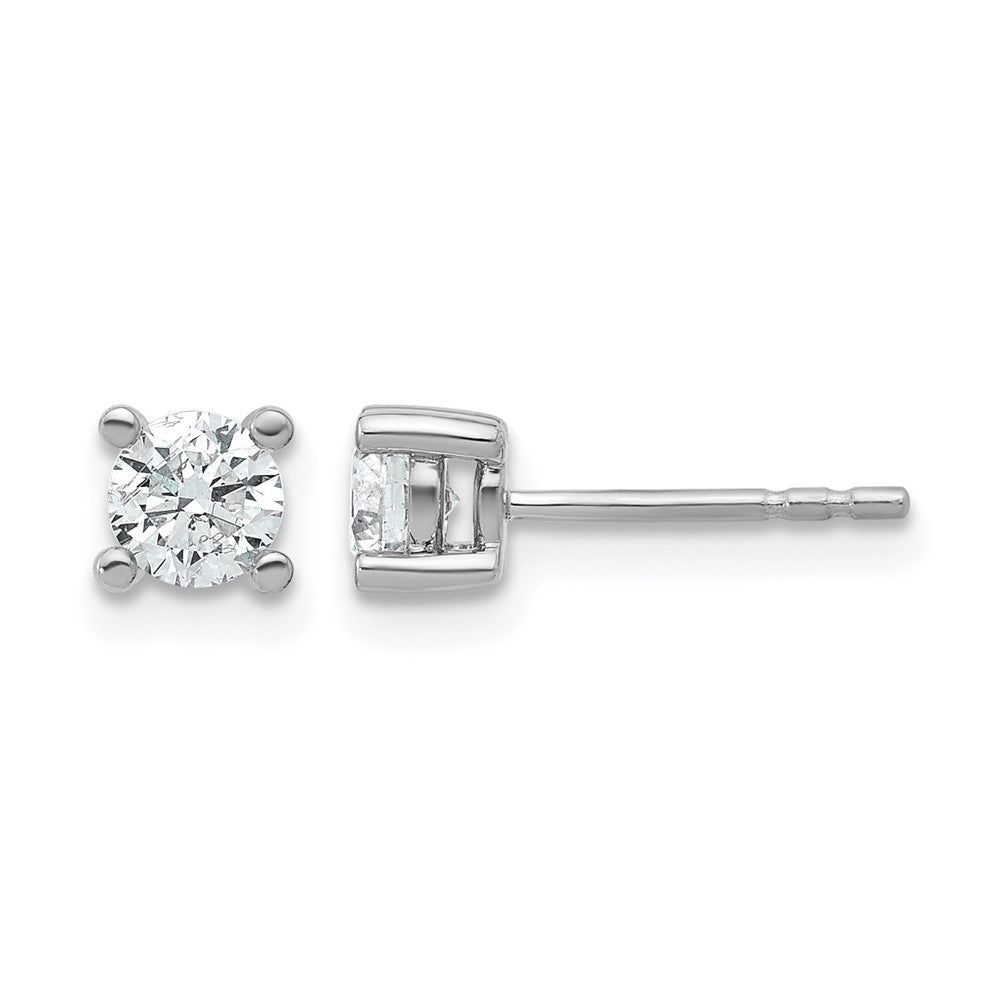 14k White Gold 5/8 carat Certified Lab Grown Diamond VS/SI+ G+ Round Complete Four Prong Heavyweight Stud Earrings