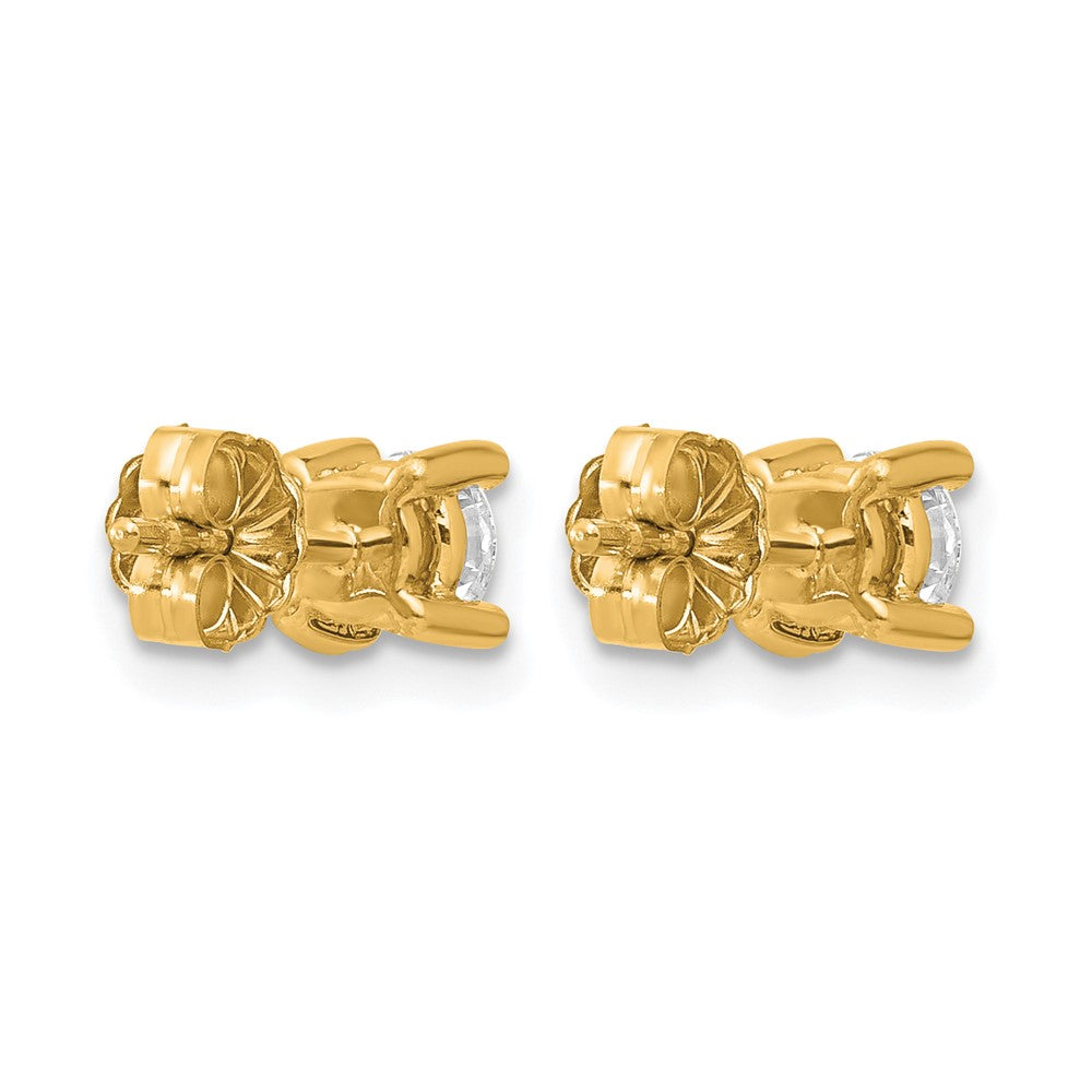 14k 5/8 carat Certified Lab Grown Diamond VS/SI+ G+ Round Complete Four Prong Heavyweight Stud Earrings