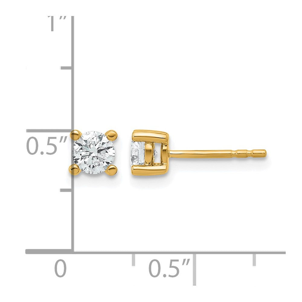 14k 5/8 carat Certified Lab Grown Diamond VS+ F+ Round Complete Four Prong Heavyweight Stud Earrings