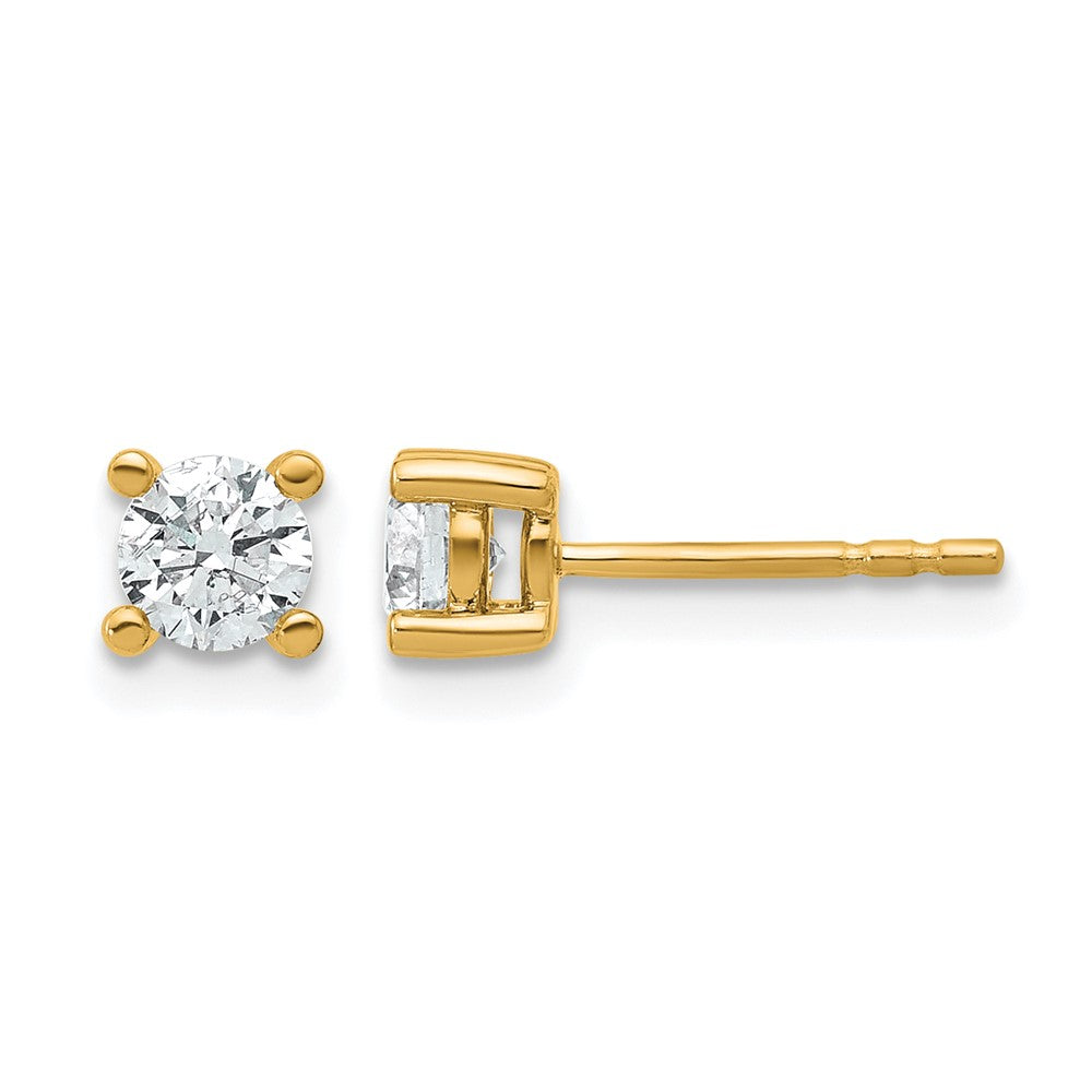 14k 5/8 carat Certified Lab Grown Diamond VS/SI+ G+ Round Complete Four Prong Heavyweight Stud Earrings