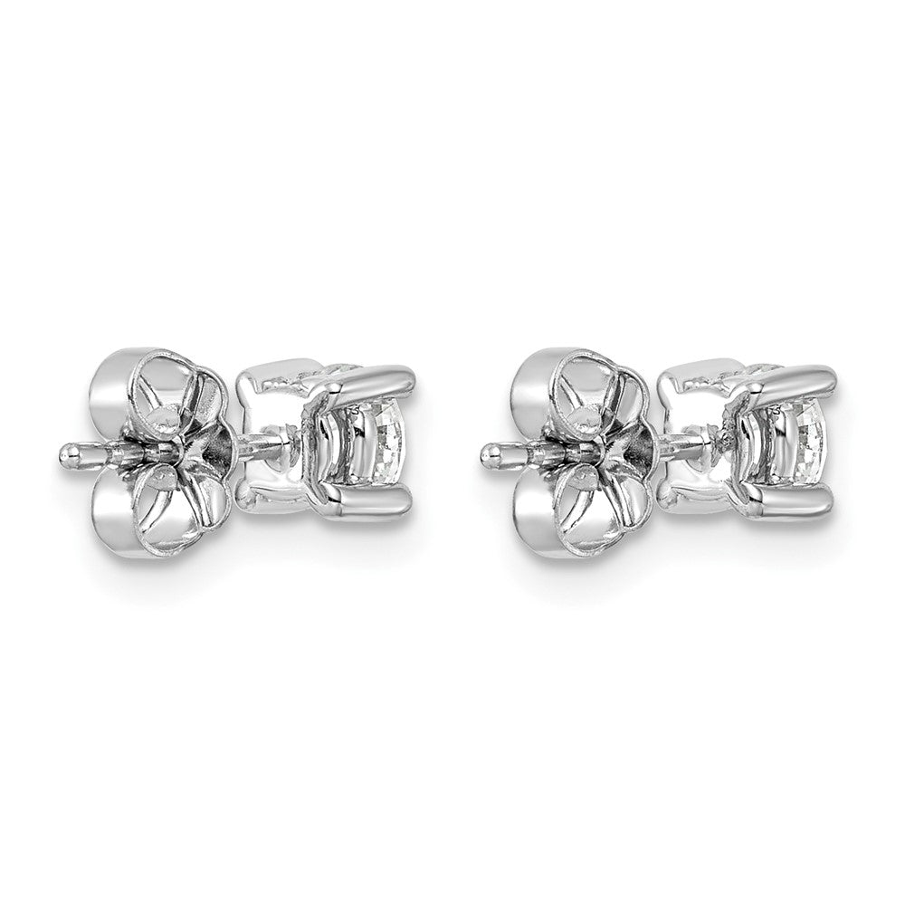 14k White Gold 3/4 carat Certified Lab Grown Diamond VS+ F+ Round Complete Four Prong Heavyweight Stud Earrings