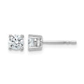 14k White Gold 3/4 carat Certified Lab Grown Diamond VS+ F+ Round Complete Four Prong Heavyweight Stud Earrings