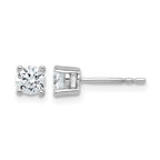 14k White Gold 3/4 carat Certified Lab Grown Diamond VS+ F+ Round Complete Four Prong Heavyweight Stud Earrings