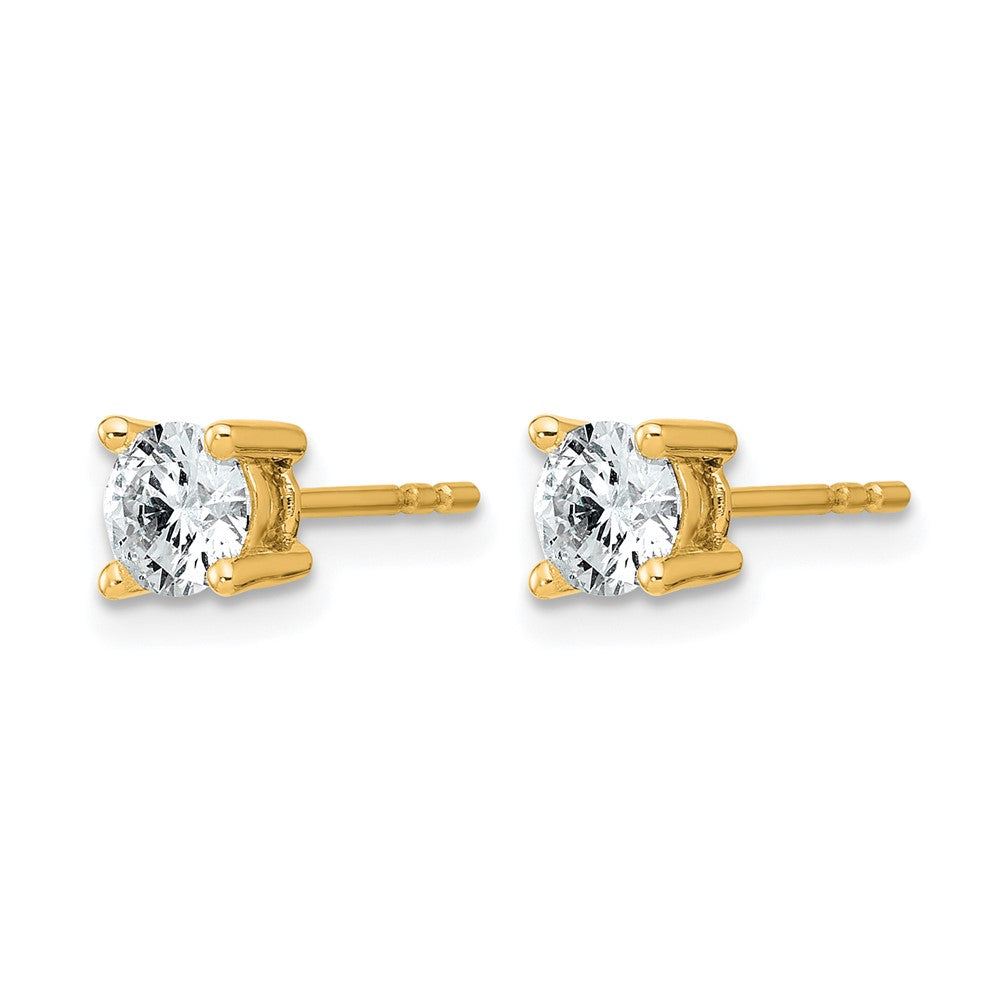 14k 3/4 carat Certified Lab Grown Diamond VS+ F+ Round Complete Four Prong Heavyweight Stud Earrings