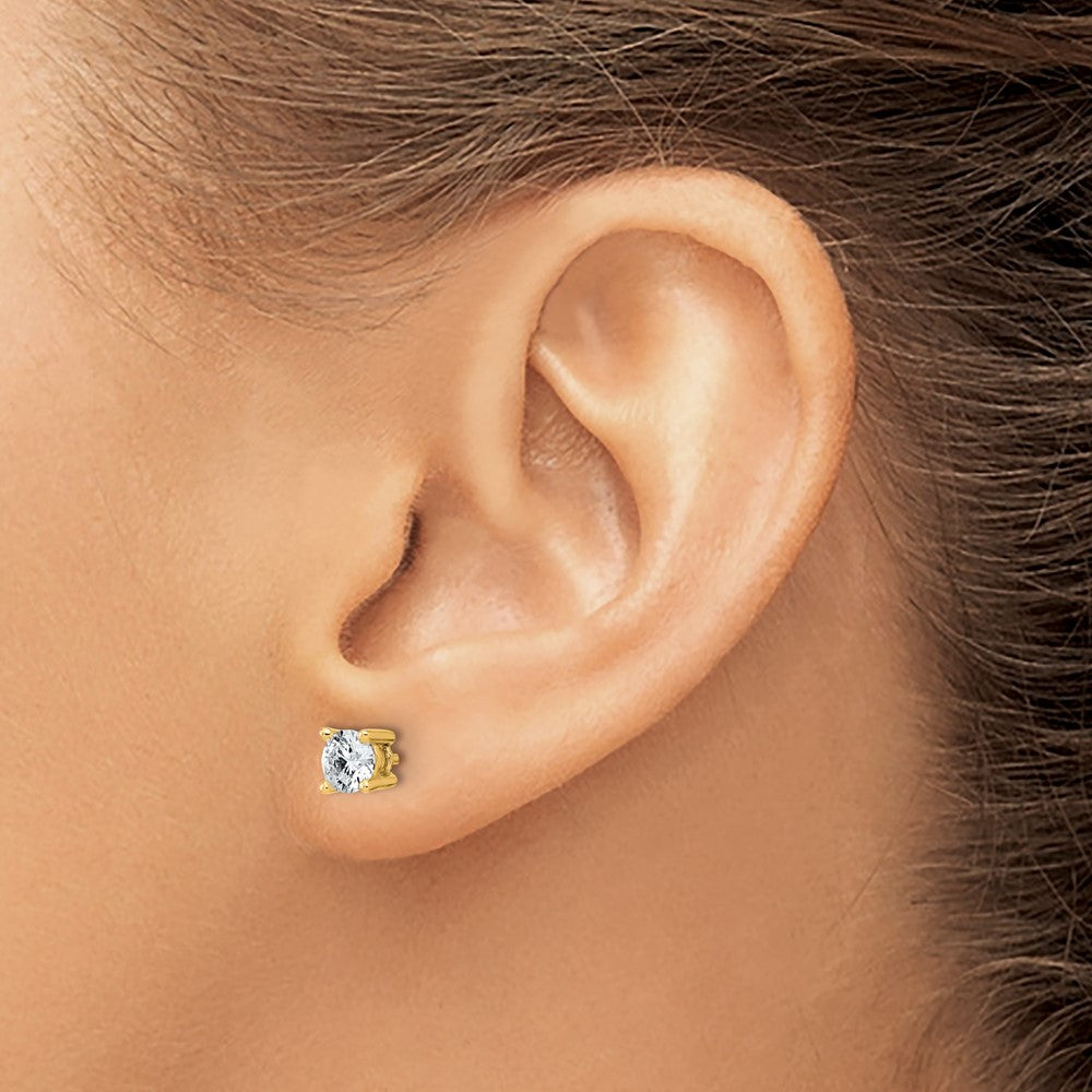 14k 3/4 carat Lab Grown Diamond VS+ F+ Round Complete Four Prong Heavyweight Stud Earrings