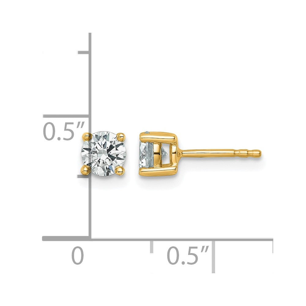 14k 3/4 carat Lab Grown Diamond VS+ F+ Round Complete Four Prong Heavyweight Stud Earrings