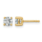 14k 3/4 carat Certified Lab Grown Diamond VS+ F+ Round Complete Four Prong Heavyweight Stud Earrings