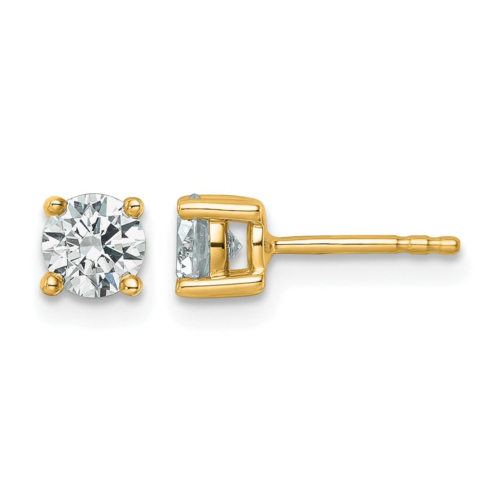 14k 3/4 carat Lab Grown Diamond VS+ F+ Round Complete Four Prong Heavyweight Stud Earrings