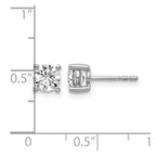 14k White Gold 1 carat Certified Lab Grown Diamond VS+ F+ Round Complete Four Prong Heavyweight Stud Earrings