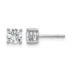 14k White Gold 1 carat Certified Lab Grown Diamond VS+ F+ Round Complete Four Prong Heavyweight Stud Earrings