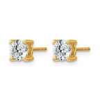 14k 1 carat Lab Grown Diamond VS/SI+ G+ Round Complete Four Prong Heavyweight Stud Earrings