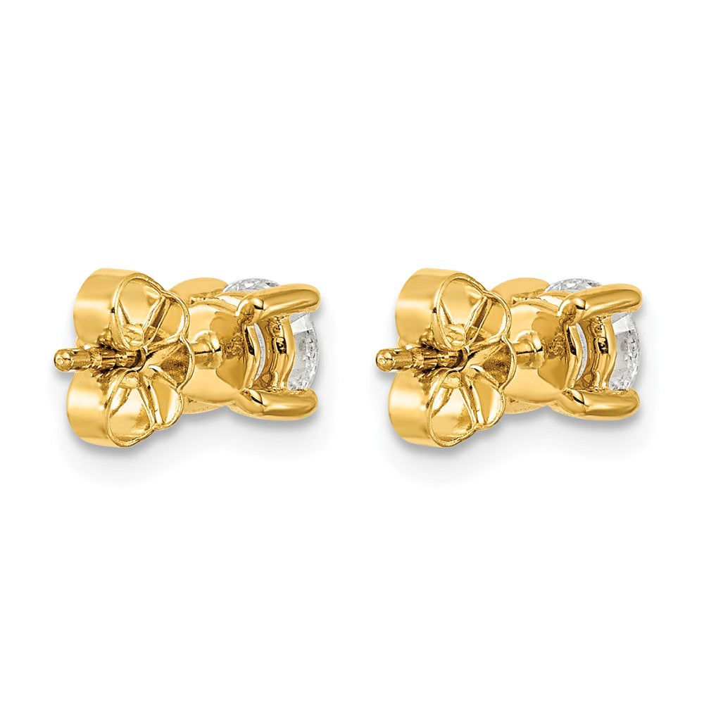 14k 1 carat Lab Grown Diamond VS/SI+ G+ Round Complete Four Prong Heavyweight Stud Earrings