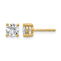 14k 1 carat Certified Lab Grown Diamond VS/SI+ G+ Round Complete Four Prong Heavyweight Stud Earrings